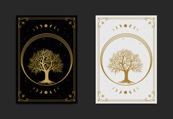 Sacred tree mystical vector illustration