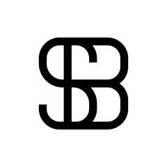 SB initial logo design vector in black and white color