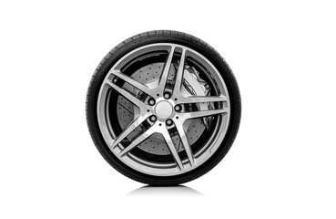 Car wheels isolated on a white background.