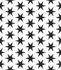 Black and white seamless abstract pattern. Background and backdrop. Grayscale ornamental design. Mosaic ornaments. Vector graphic illustration. EPS10.
