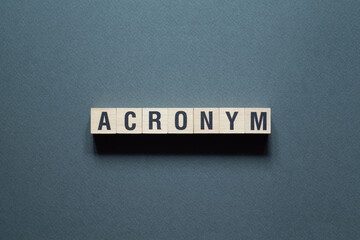 Acronym - word concept on cubes