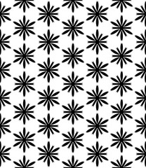 Black and white seamless abstract pattern. Background and backdrop. Grayscale ornamental design. Mosaic ornaments. Vector graphic illustration. EPS10.