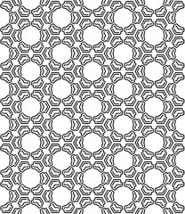 Black and white seamless abstract pattern. Background and backdrop. Grayscale ornamental design. Mosaic ornaments. Vector graphic illustration. EPS10.