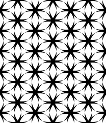 Black and white seamless abstract pattern. Background and backdrop. Grayscale ornamental design. Mosaic ornaments. Vector graphic illustration. EPS10.
