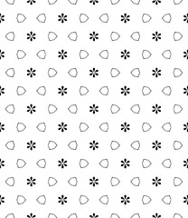 Black and white seamless abstract pattern. Background and backdrop. Grayscale ornamental design. Mosaic ornaments. Vector graphic illustration. EPS10.