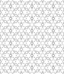 Black and white seamless abstract pattern. Background and backdrop. Grayscale ornamental design. Mosaic ornaments. Vector graphic illustration. EPS10.