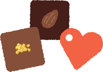 Valentine material. Simple chocolate illustration.