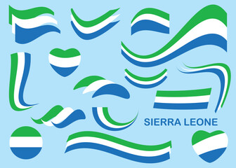 vector flag of Sierra Leone - curved design elements
