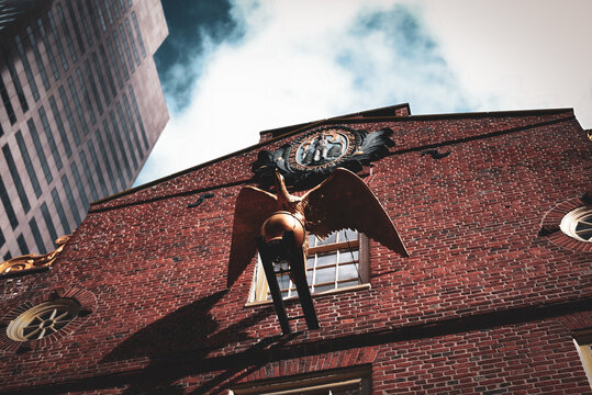 Beacon Hill Eagle Monument In Boston