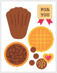 Gift of pastry. Valentine's Day and gift material. wrapping.