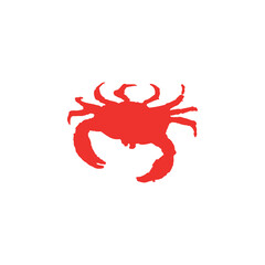 Crab icon. Simple style sea products big sale poster background symbol. Crab brand logo design element. Crab t-shirt printing. vector for sticker.