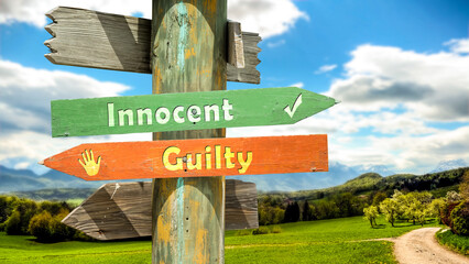 Street Sign Innocent versus Guilty