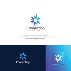 Vector logo design template. Tech sign art