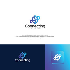 Vector logo design template. Tech sign art