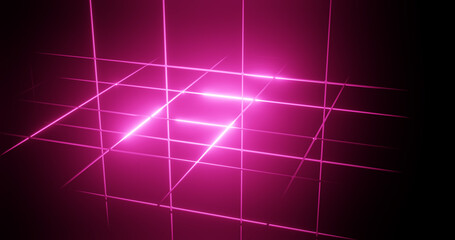Render with crisscrossing meshes in purple light