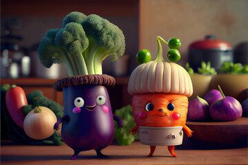 adorable vegetable characters. Cute, funny.