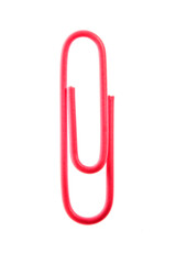 pink paper clip isolated