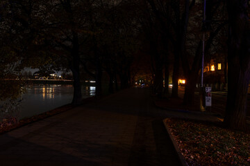 Blackout in the Ukraine streets without street lighting. 