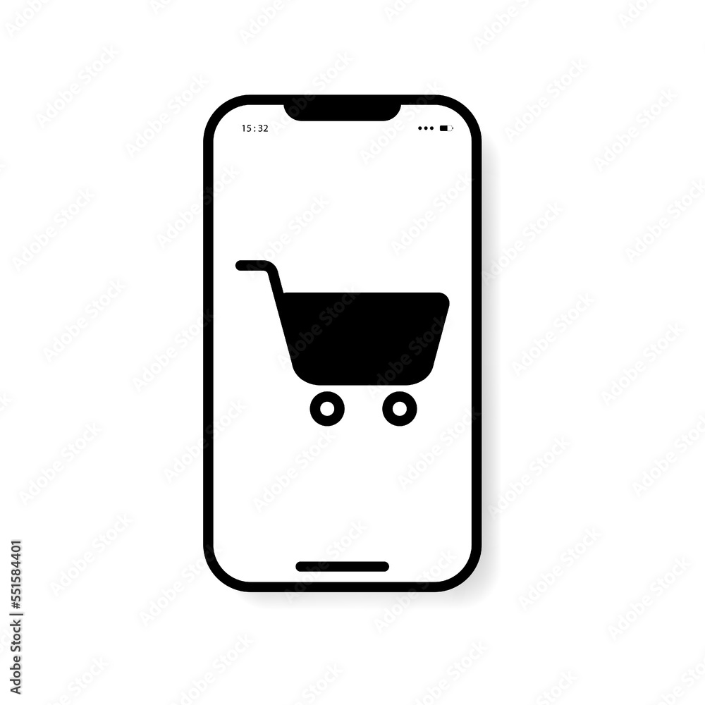 Aufkleber e-commerce icon vector. online shopping symbol. linear style sign for mobile concept and web design.