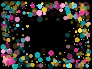 Bokeh confetti circles decoration holiday background.