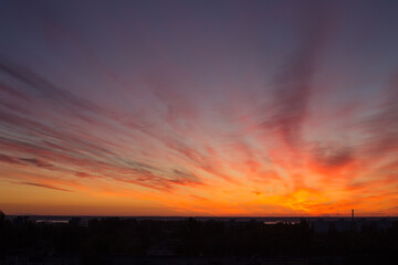 Bright and colorful dawn. beautiful early morning