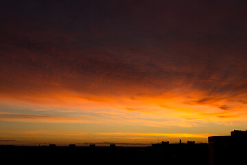 Fototapeta premium Bright and colorful dawn. beautiful early morning