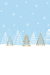 Abstract Christmas trees. Winter background. Vector illustration