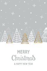 Elegant Christmas trees. Concept of a greeting card. Vector illustration