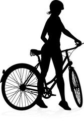 Fototapeta premium Bike and Bicyclist Silhouette