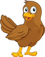 Cute Bird Cartoon Character