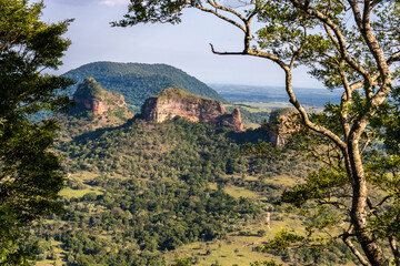 Panoramic view of Three stones Mount of the Pedra do Índio in the region of the municipalities of...