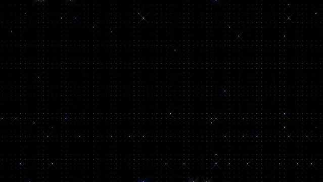 3D Abstract shining bright lines set wave,dots colorful, black background	
