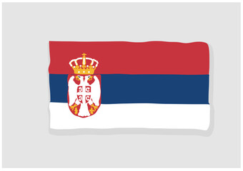 Serbian flag vector illustration in simplified art form