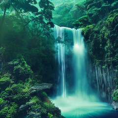 waterfall in jungle