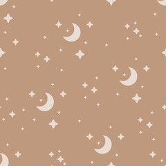seamless pattern with starrs and moon