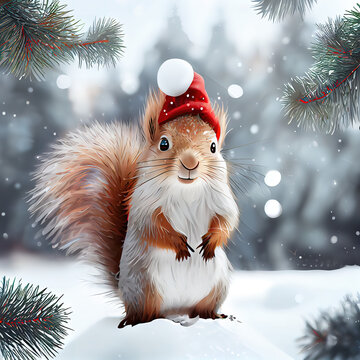 squirrel at christmas
