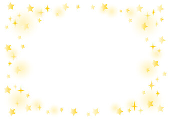 黄色の星模様のフレームイラスト