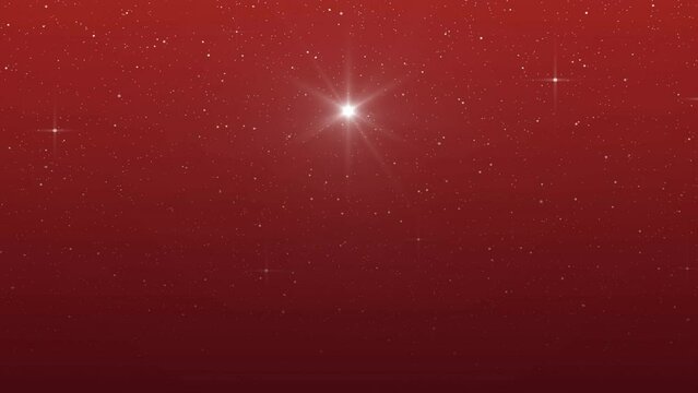 Christmas star of Nativity of Bethlehem, Nativity of Jesus Christ. Background red of the beautiful starry sky and bright star. 