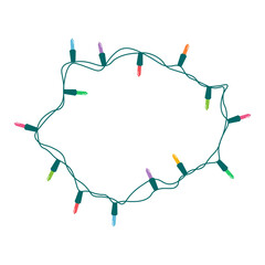 Naklejka premium Christmas lights string isolated on white background