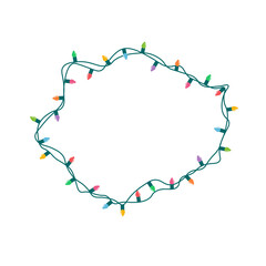 Christmas lights string isolated on white background