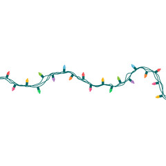 Christmas lights string isolated on white background