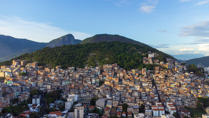 Aerial view of a Favela at Rio de Janeiro, Brazil - 551592099