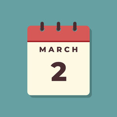 March Calendar Icon Vector Template