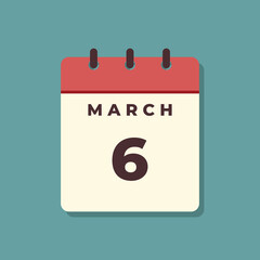 Fototapeta premium March Calendar Icon Vector Template