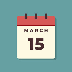 March Calendar Icon Vector Template
