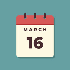 March Calendar Icon Vector Template