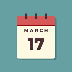 March Calendar Icon Vector Template