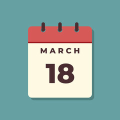 March Calendar Icon Vector Template