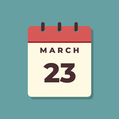 March Calendar Icon Vector Template