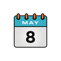 May Calendar Icon Vector Template